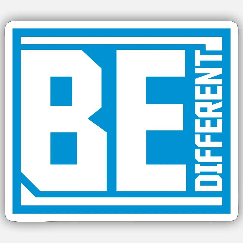 Be different Logo Design - Sticker Größe S (10 x 10 cm) - Mattweiß