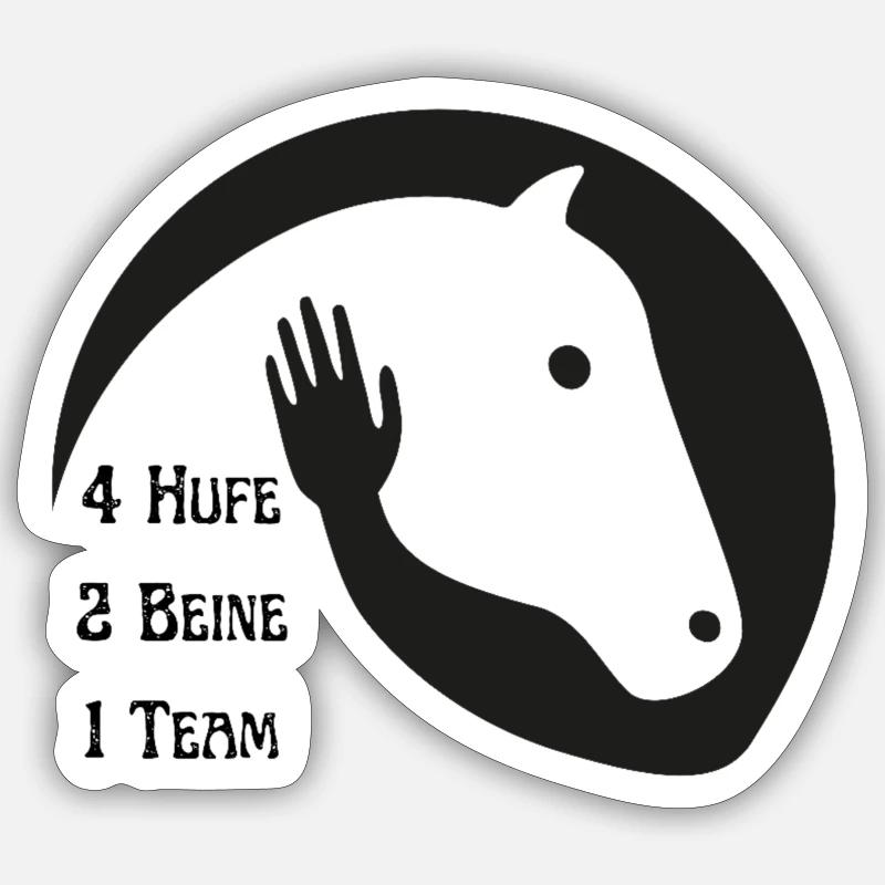 4 Hufe 2 Beine 1 Team Sticker Größe S (10 x 10 cm)