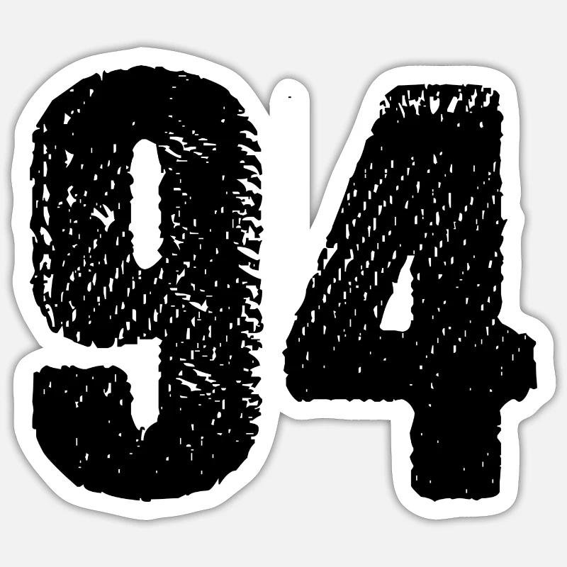 Maillot à 94 numéros - Sticker taille S (10 x 10 cm) - blanc mat