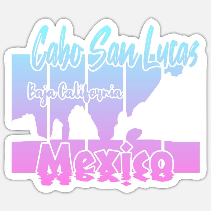 Cabo San Lucas Mexique - Sticker taille S (10 x 10 cm) - blanc mat