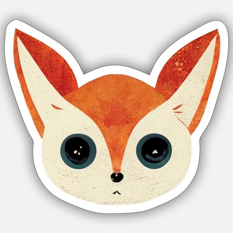 cute fox Sticker Größe S (10 x 10 cm)