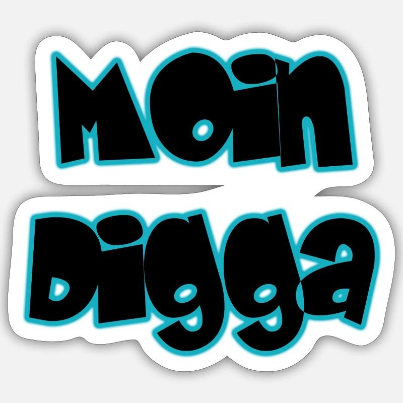Moin Digga - Sticker Größe S (10 x 10 cm) - Mattweiß