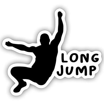 Long Jump Design Gift - Sticker size S (10 x 10 cm) - white matte - Front