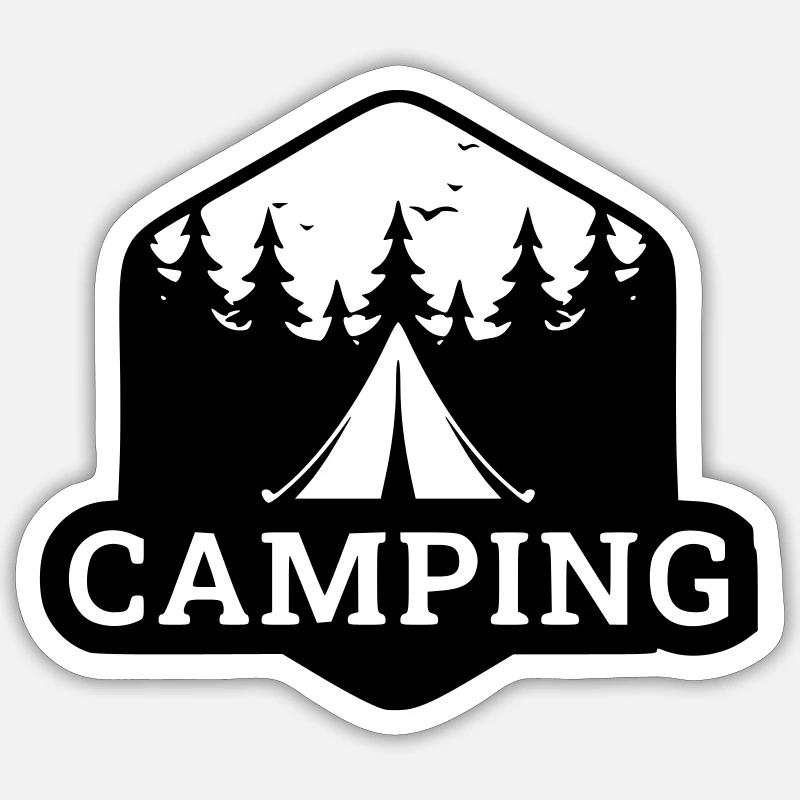 camping4 - Sticker taille S (10 x 10 cm) - blanc mat