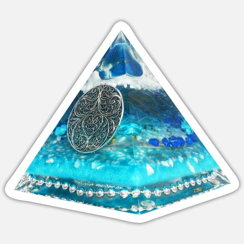Plejaden Pyramide - Sticker Größe S (10 x 10 cm) - Mattweiß