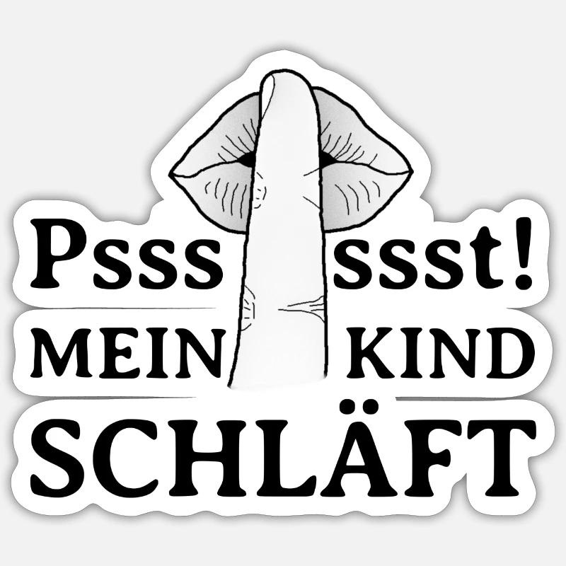 Psssssst - Sticker Größe S (10 x 10 cm) - Mattweiß