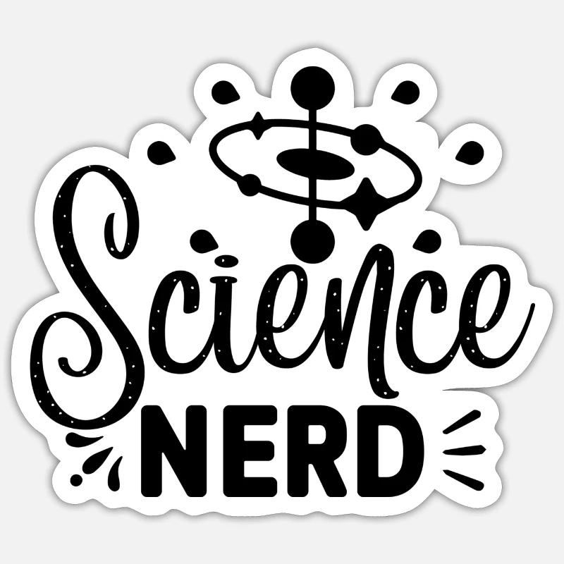 Science Nerd - Sticker taille S (10 x 10 cm) - blanc mat