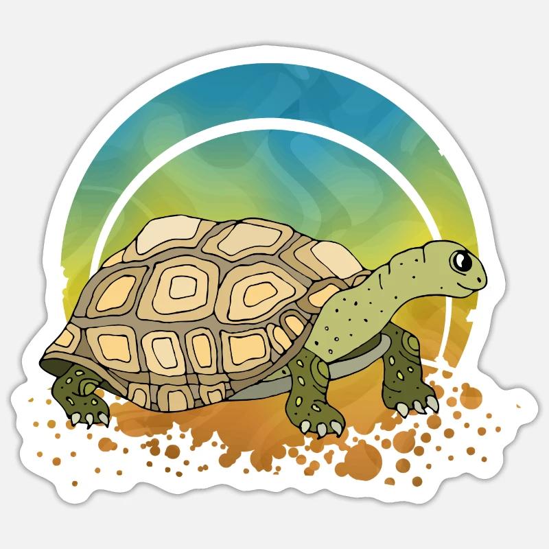 Tortoise - Sticker size S (10 x 10 cm) - white matte