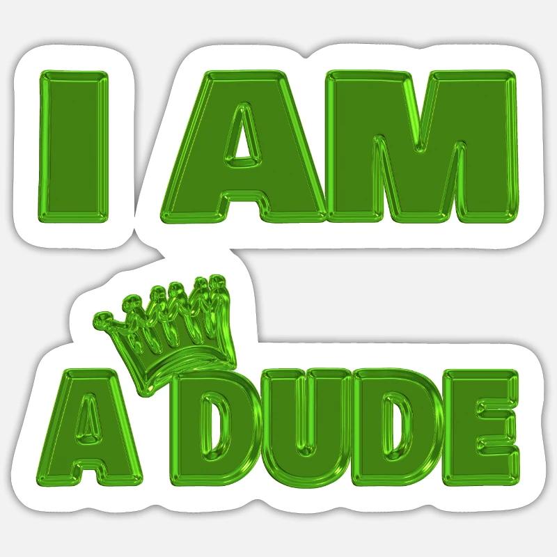 King Dude Name - Sticker size S (10 x 10 cm) - white matte