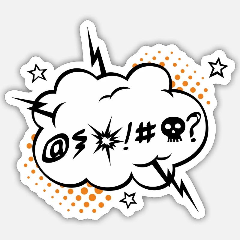 Grumble - Angry - white background - Sticker size S (10 x 10 cm) - white matte