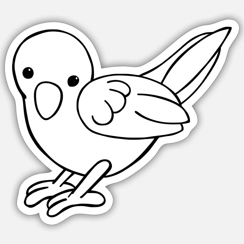 petit oiseau doux Sticker taille S (10 x 10 cm)