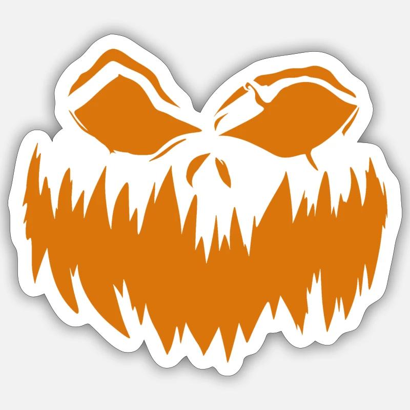 Kürbisfratze 3 - Sticker Größe S (10 x 10 cm) - Mattweiß