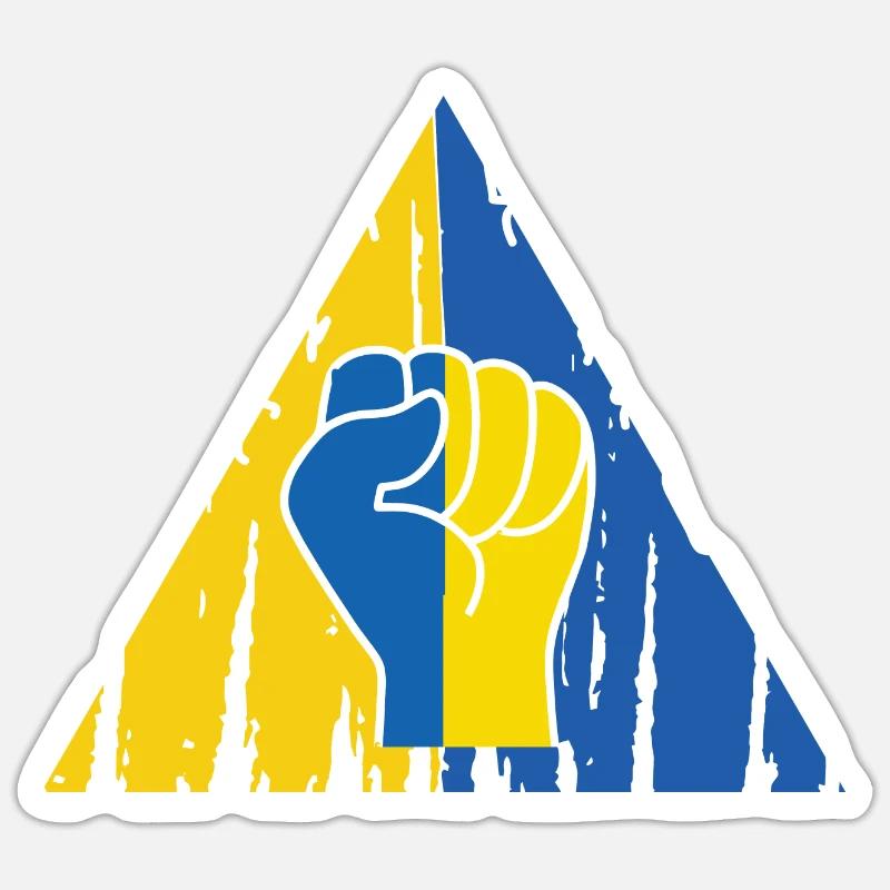 Ukraine Faust - Sticker Größe S (10 x 10 cm) - Mattweiß