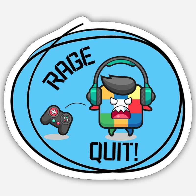 Rage Quit - Sticker size S (10 x 10 cm) - white matte