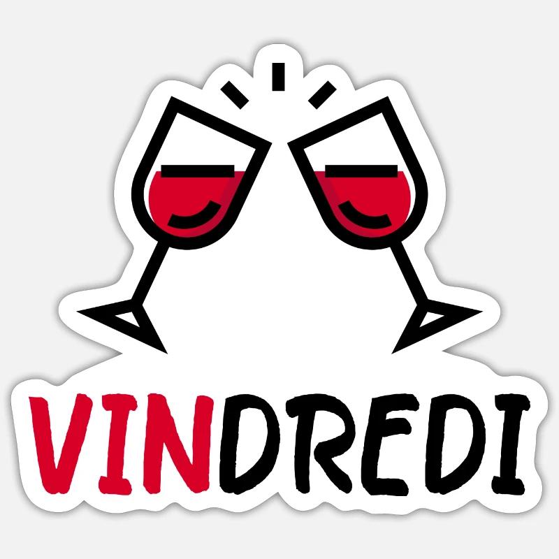vindredi - Sticker taille S (10 x 10 cm) - blanc mat