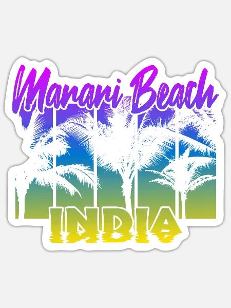 Marari Beach India - Sticker Größe S (10 x 10 cm) - Mattweiß