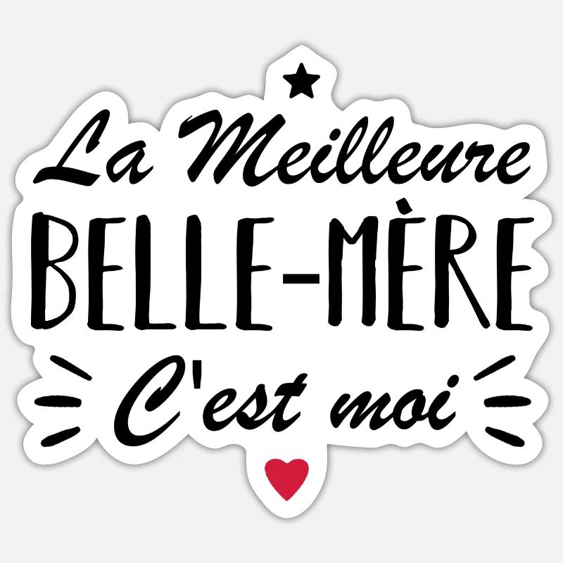 meilleure belle-mère - Sticker taille S (10 x 10 cm) - blanc mat