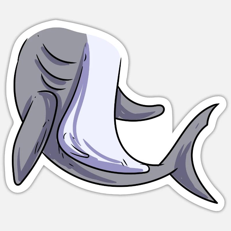 Hai Kostüm - Sticker Größe S (10 x 10 cm) - Mattweiß