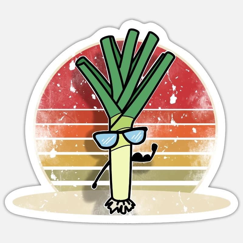 Leek - Sticker size S (10 x 10 cm) - white matte