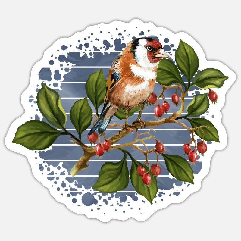 Bunter Vogel Sticker Größe S (10 x 10 cm)