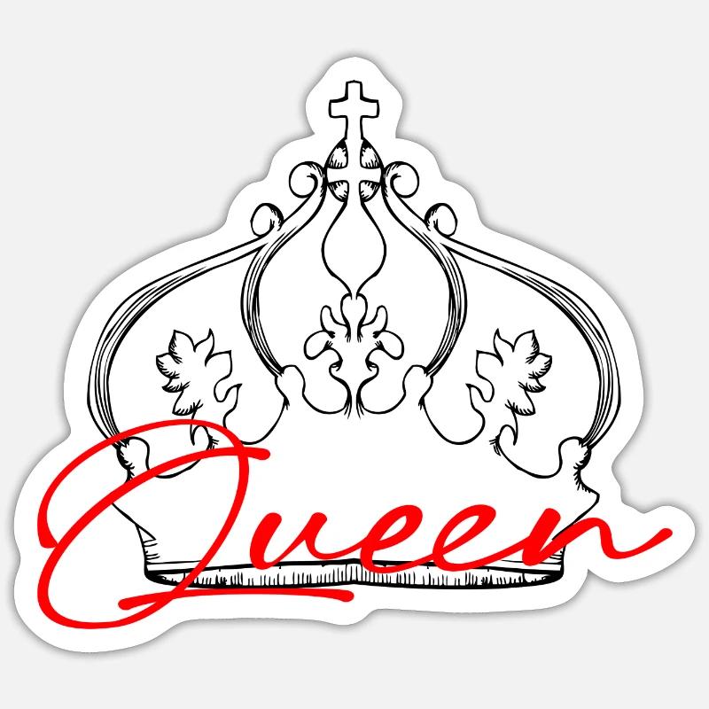 Queen - Sticker size S (10 x 10 cm) - white matte