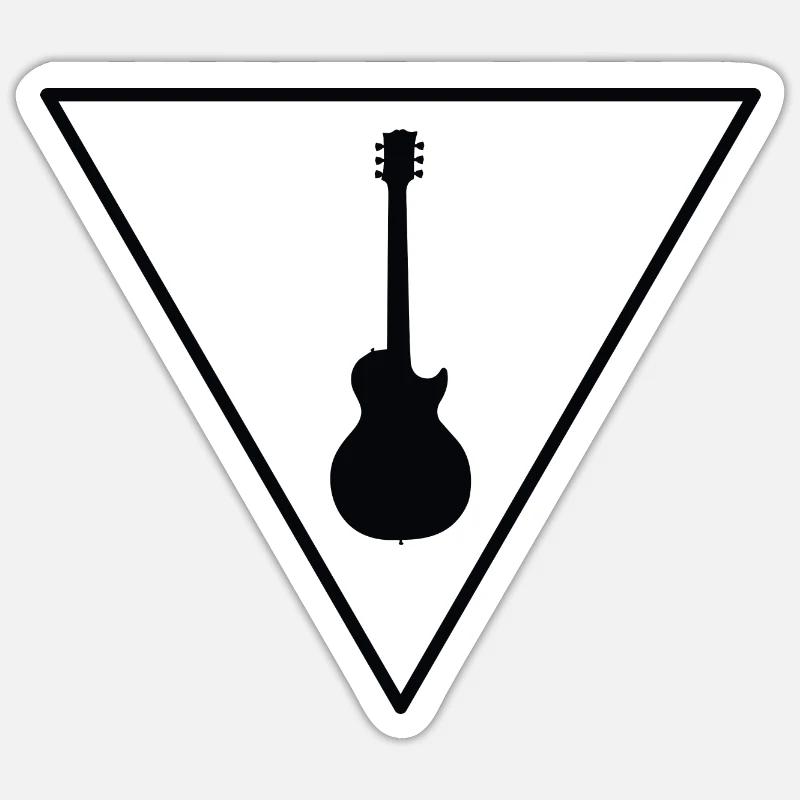 Triangle Guitare - Gu - Sticker taille S (10 x 10 cm) - blanc mat