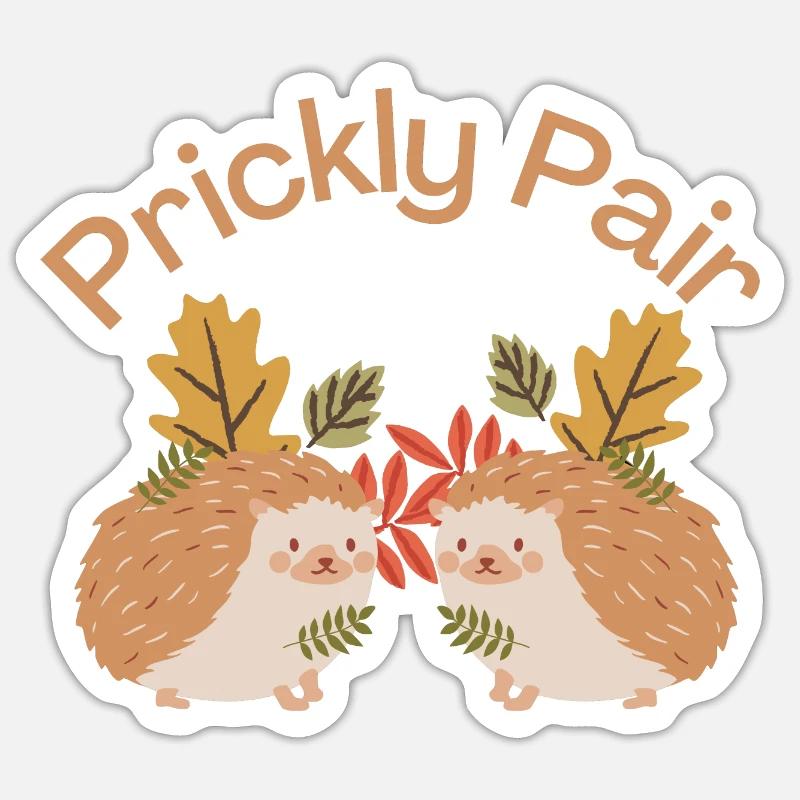 Prickly Pair - Hedgehog Lovers - Sticker Größe S (10 x 10 cm) - Mattweiß