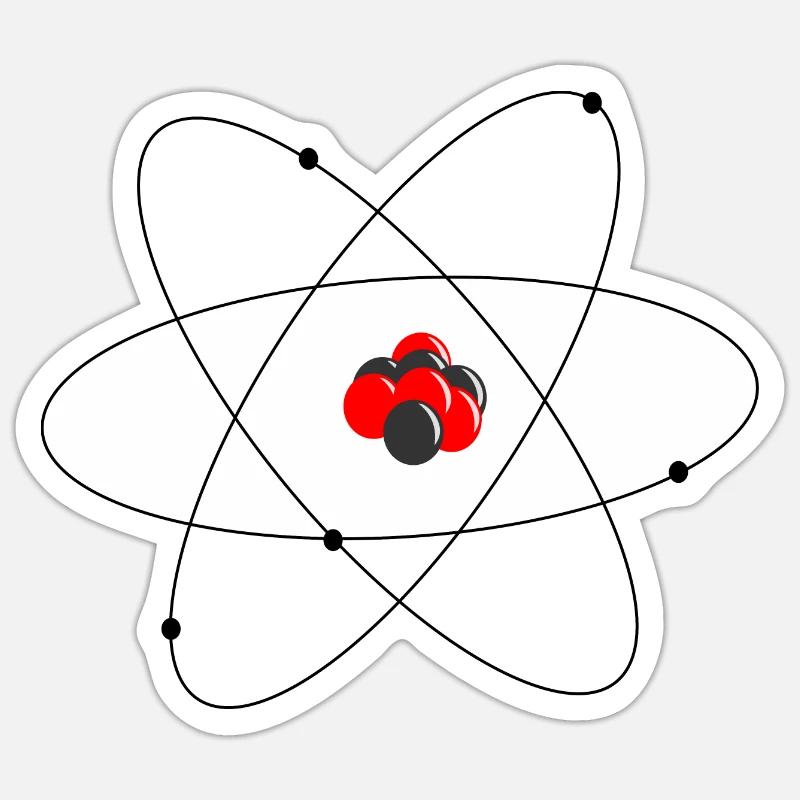 Le modèle atomique de Rutherford - Sticker taille S (10 x 10 cm) - blanc mat