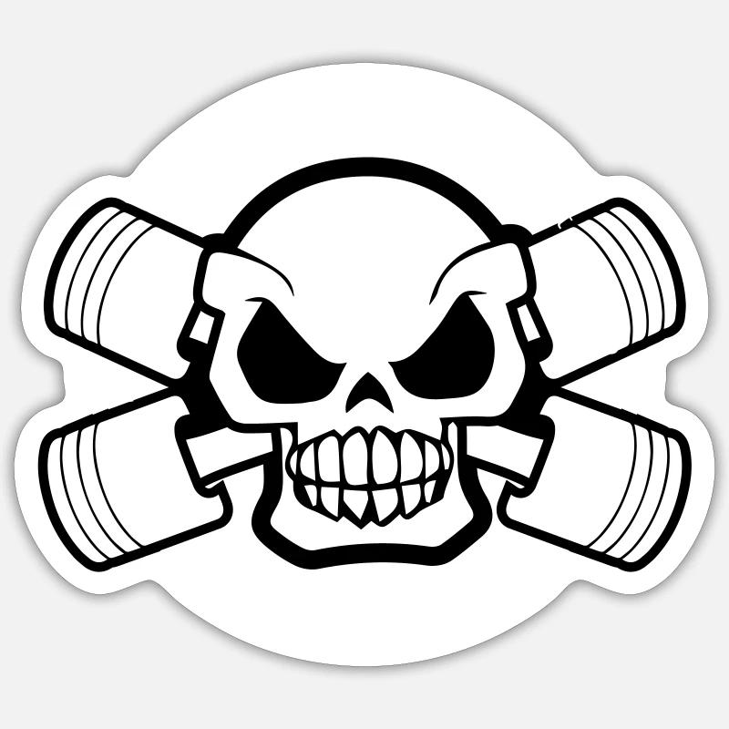 Moteurs Head Bones - Sticker taille S (10 x 10 cm) - blanc mat
