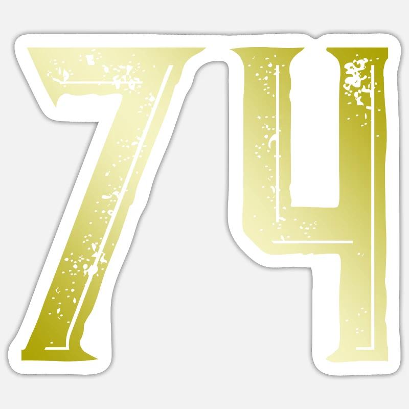 Symbole numérique 74 - Sticker taille S (10 x 10 cm) - blanc mat