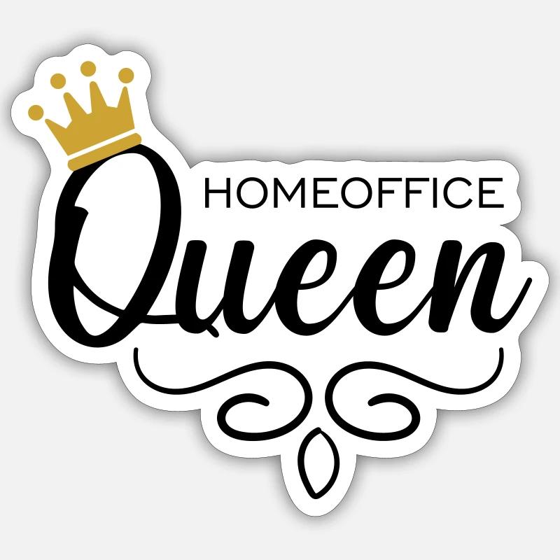Home office queen - Sticker size S (10 x 10 cm) - white matte