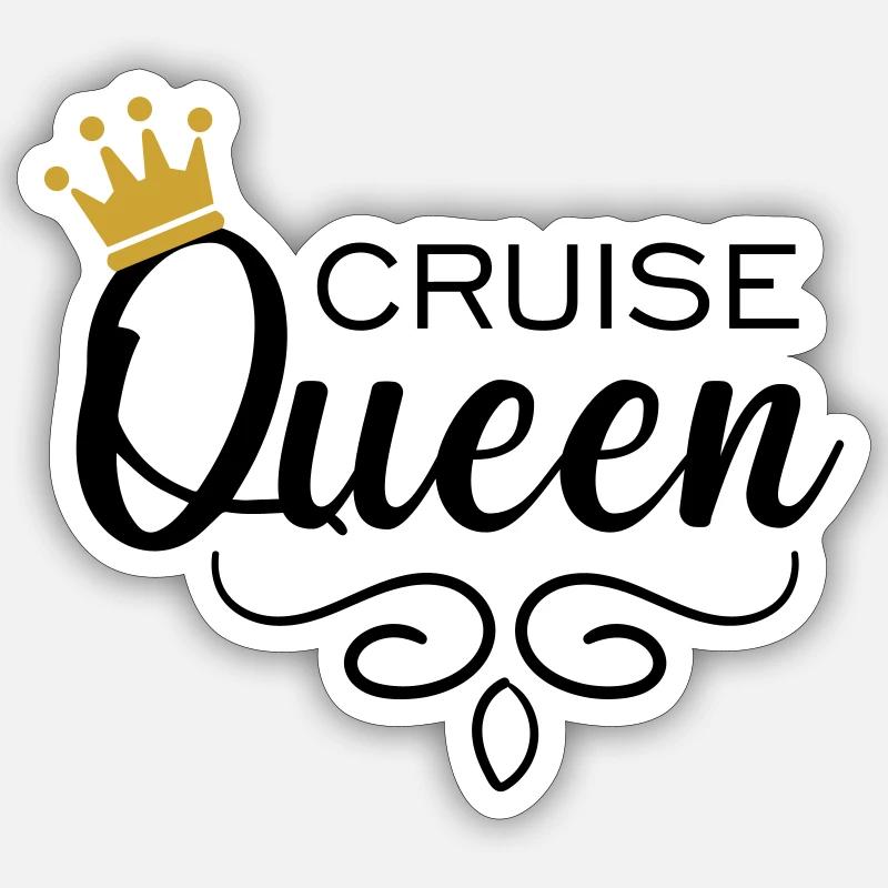 Reine des croisières - Sticker taille S (10 x 10 cm) - blanc mat