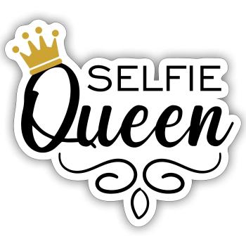 Selfie Queen - Sticker Größe S (10 x 10 cm) - Mattweiß - Vorne
