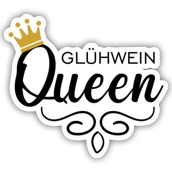 Glühwein Queen - Sticker Größe S (10 x 10 cm) - Mattweiß - Vorne