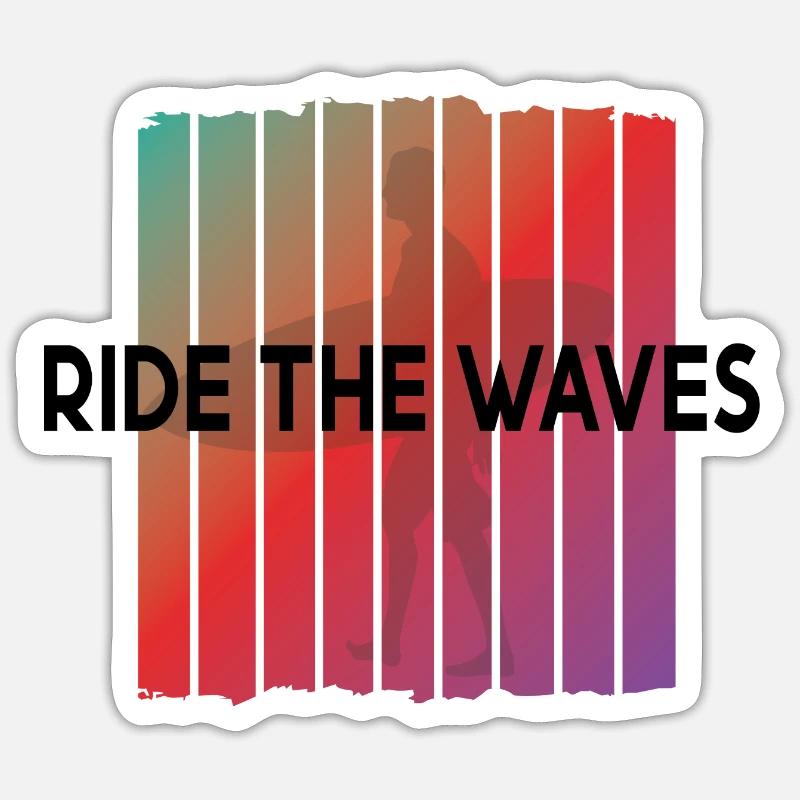 Surf Surfboard Surfer Idée Cadeau Sticker taille S (10 x 10 cm)