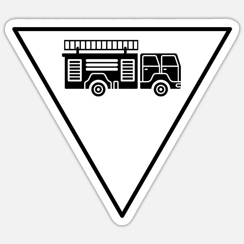 Triangle et pompier - (2) Sticker taille S (10 x 10 cm)