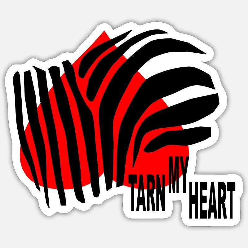 Camouflage my Heart in zebra pattern Sticker size S (10 x 10 cm)