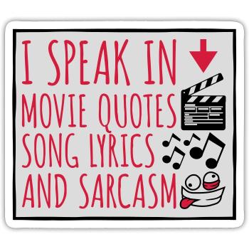 parler des paroles et du sarcasme - Sticker taille S (10 x 10 cm) - blanc mat - Devant