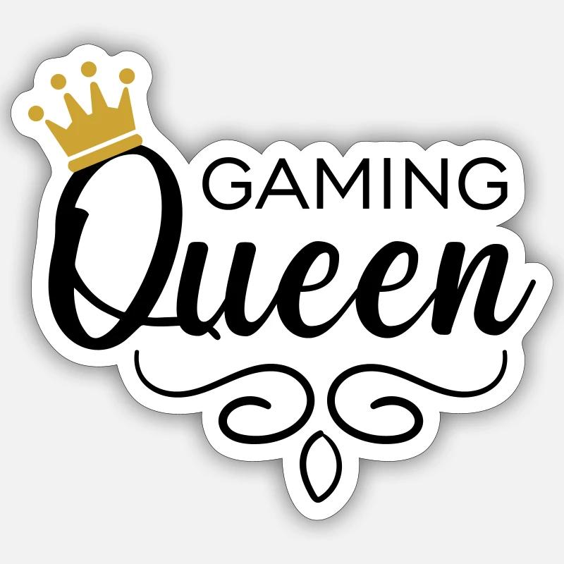 Gaming Queen - Sticker Größe S (10 x 10 cm) - Mattweiß