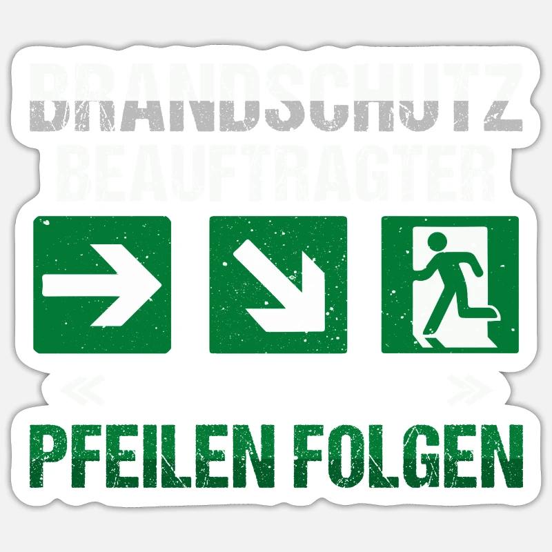 Brandschutzbeauftragter Brandschutz Pfeile - Sticker Größe S (10 x 10 cm) - Mattweiß