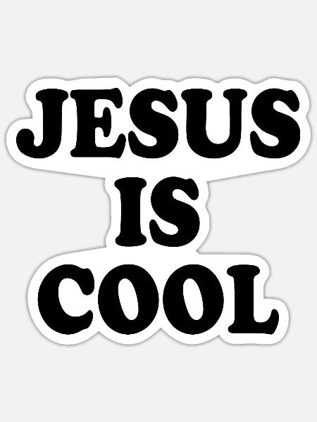 Jesus is cool - Sticker maat S (10 x 10 cm) - mat wit