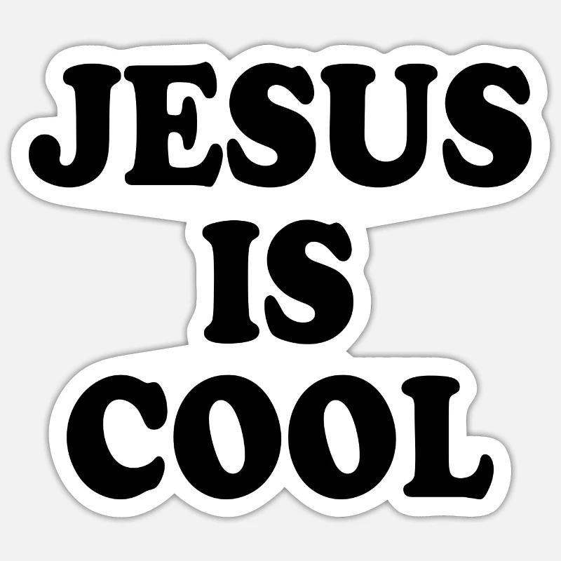Jesus is cool - Sticker Größe S (10 x 10 cm) - Mattweiß