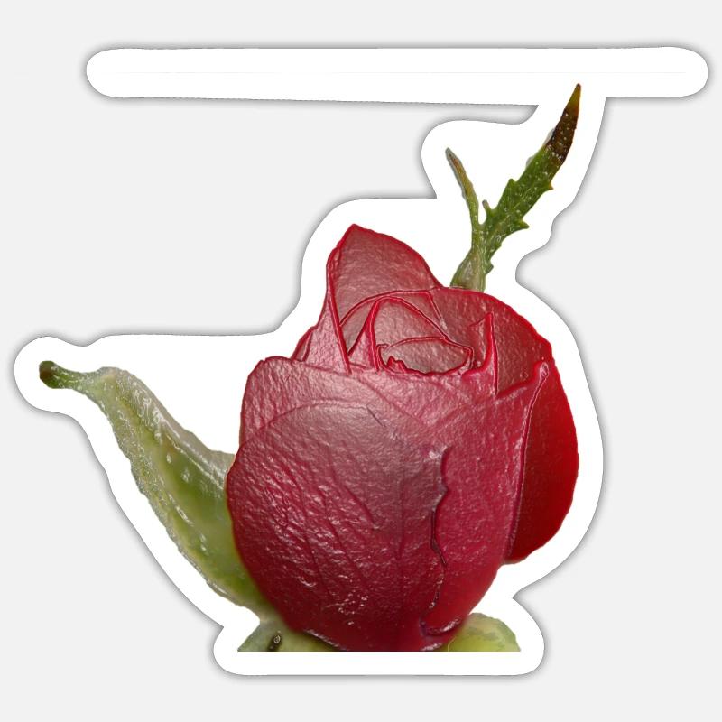 Rote Rose - Sticker Größe S (10 x 10 cm) - Mattweiß