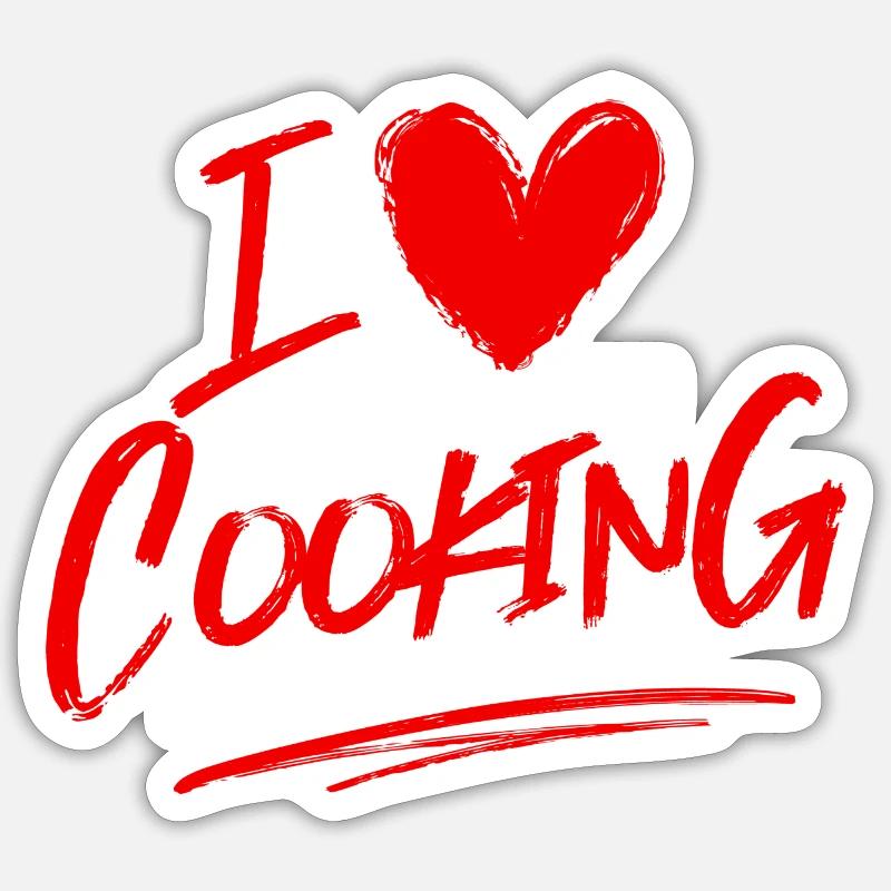Ich liebe Kochen Sticker Größe S (10 x 10 cm)