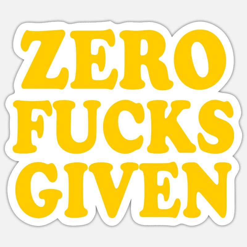 Zero fucks given - Sticker Größe S (10 x 10 cm) - Mattweiß