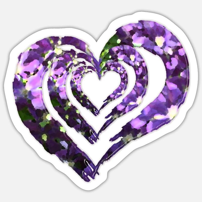 3-fold heart - Sticker size S (10 x 10 cm) - white matte