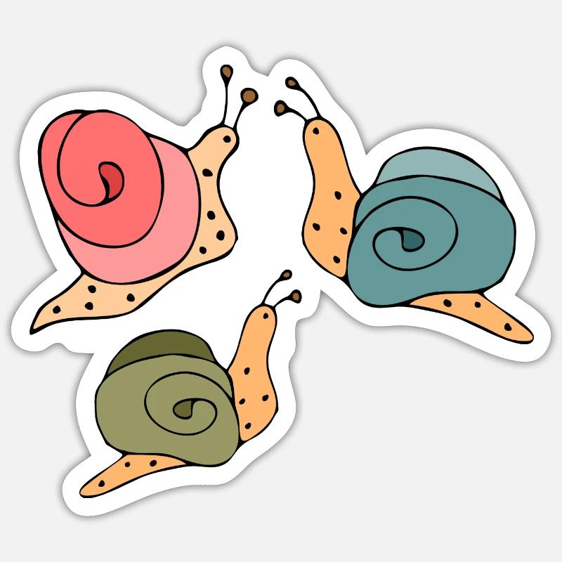 Escargots - Sticker taille S (10 x 10 cm) - blanc mat