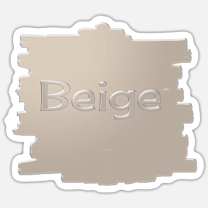 Beige - Sticker taille S (10 x 10 cm) - blanc mat