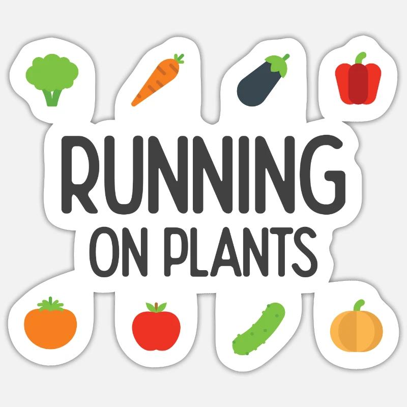 Running On Plants - Sticker size S (10 x 10 cm) - white matte