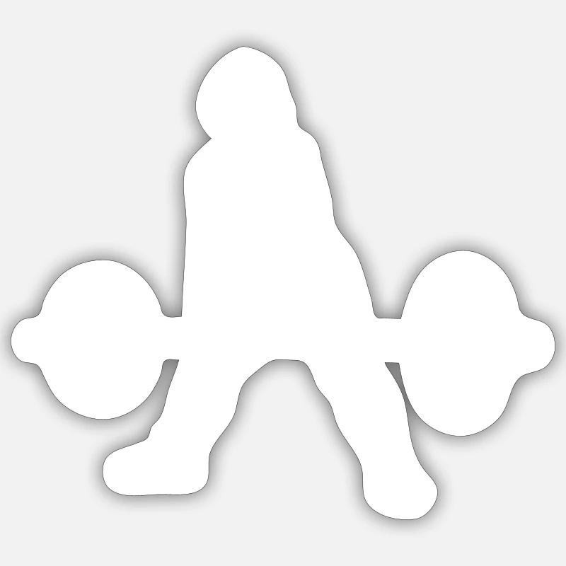 Soulevé de terre - Sticker taille S (10 x 10 cm) - blanc mat